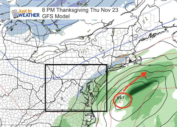 Thanksgiving Weather Map