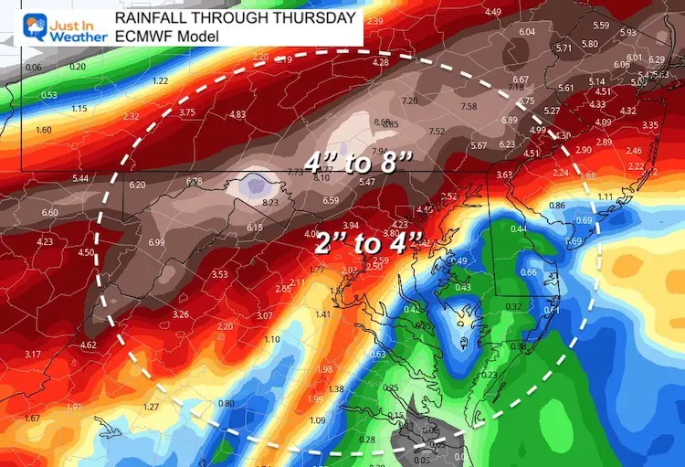 Heaviest Rain Forecast