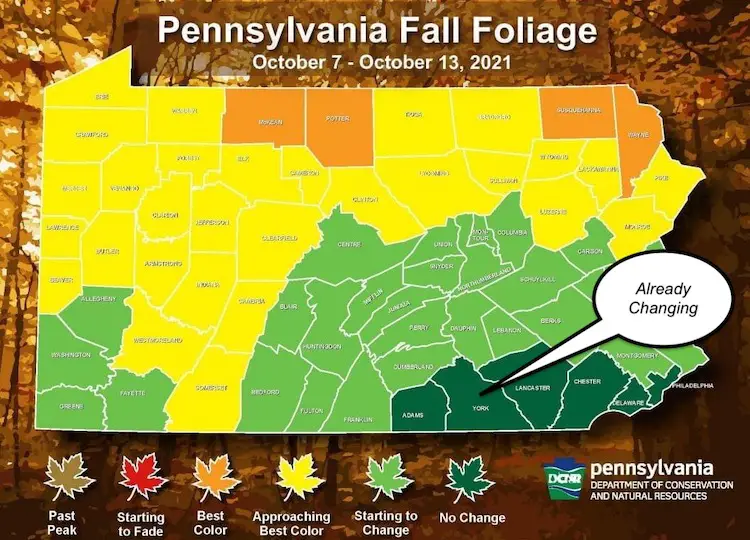 Fall Foliage PA Oct 7 to 13