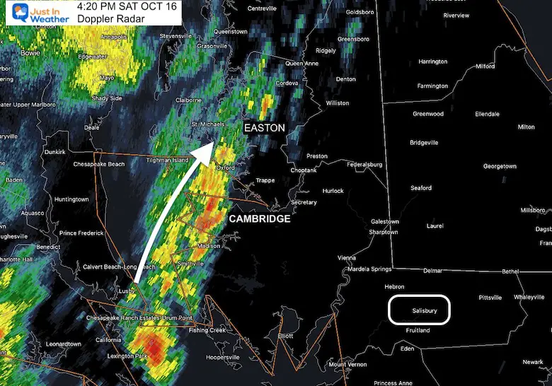 Storm Line Reaches Lower Eastern Shore