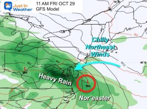 october 24 weather storm noreaster friday