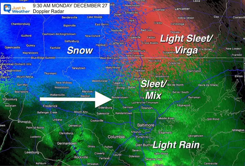 Winter Mix Radar Roundup At 9:30 AM Monday