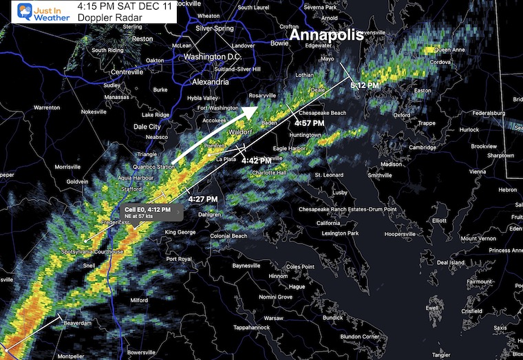 Doppler Radar Shows Line Of Storm For Southern Maryland