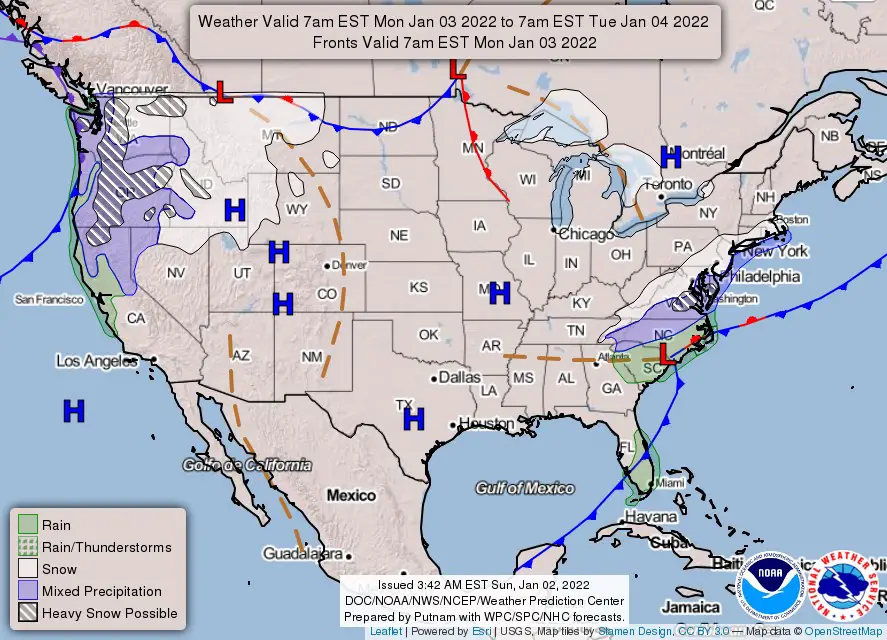 NOAA Winter Weather Maps Just In Weather