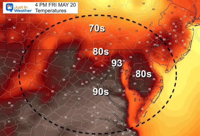 May 20 Tracking Morning Storms Then Dangerous Heat For Preakness