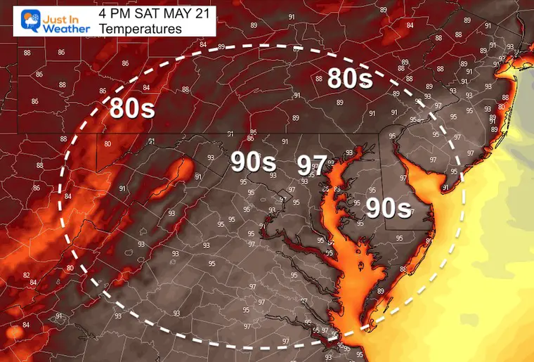 May 21 Near Record Heat For Preakness And More Storms Sunday Just In