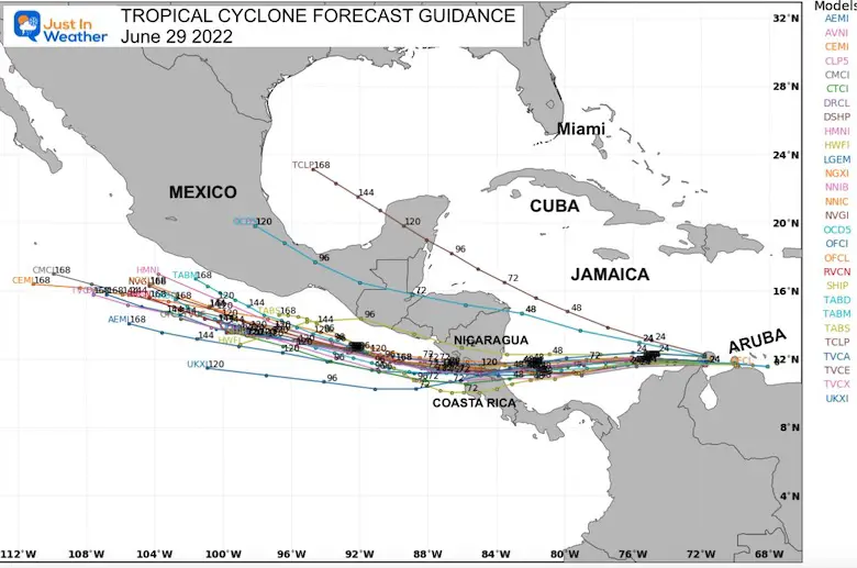 Tropical Storm Warning For Aruba But Passing Before Getting Named ...