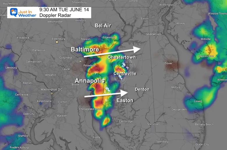 Live Radar and Lightning: Tuesday Update