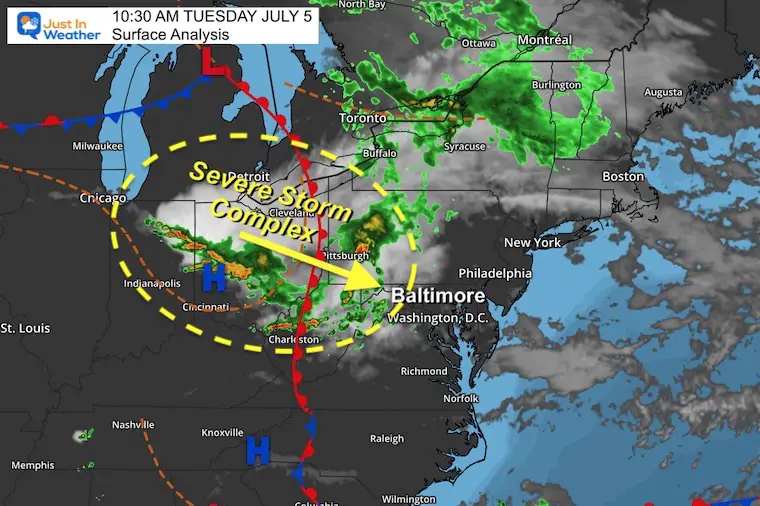 Severe Storm Timeline Potential Tuesday Afternoon July 5 Just In Weather