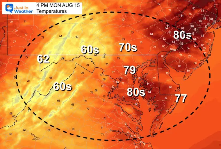 August 15 Monday Morning Rain And Cooler Temps Just In Weather