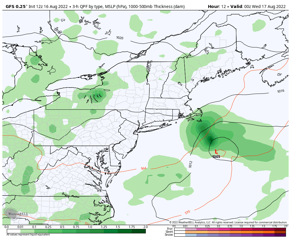 August 17 weather nor'easter coastal storm forecast Wednesday