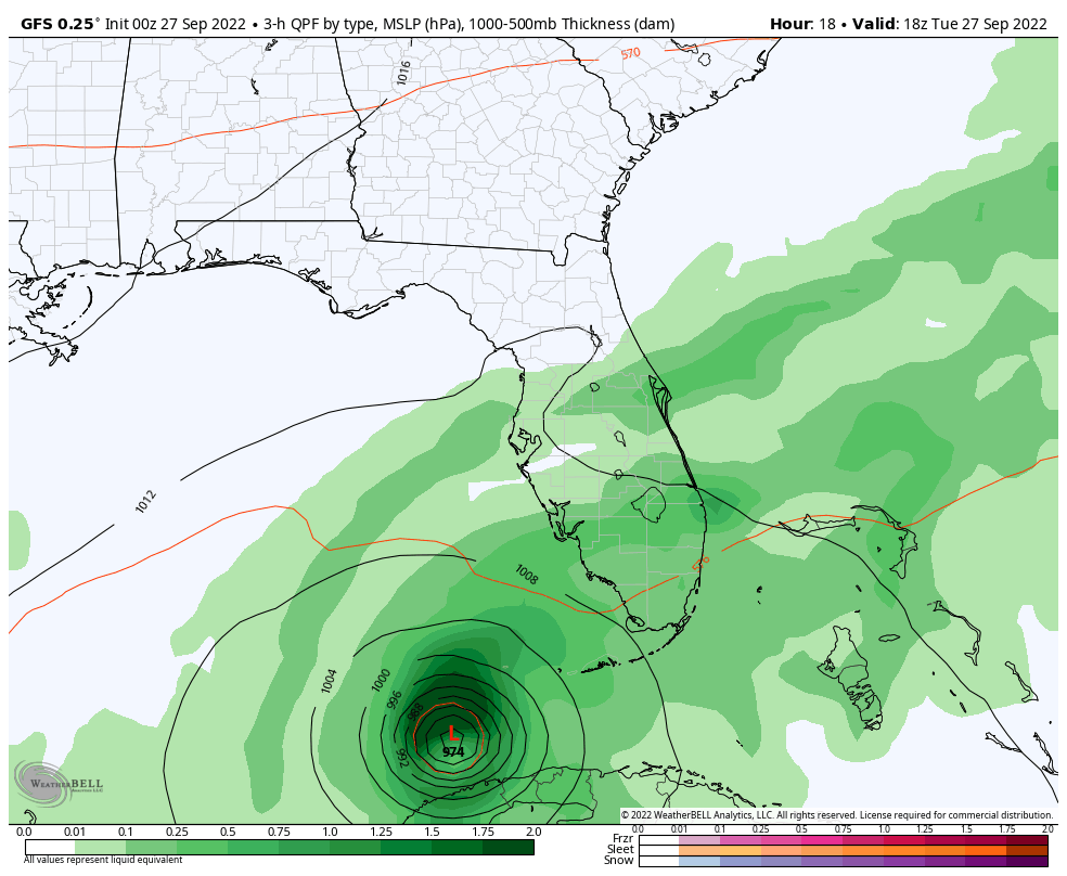 Hurricane Ian Forecast GFS Model Tuesday