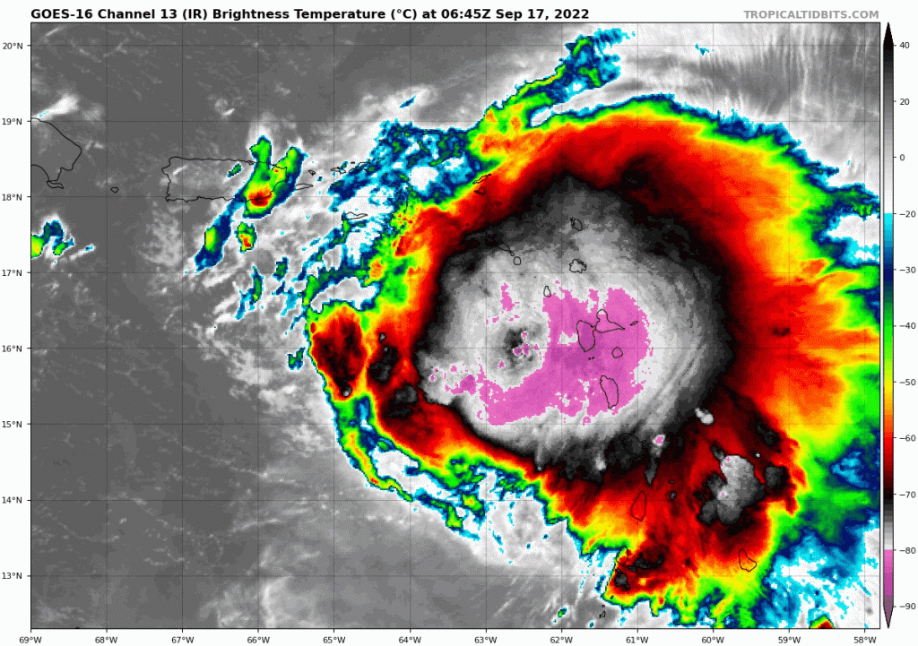 Tropical Storm Fiona Satellite September 17 morning