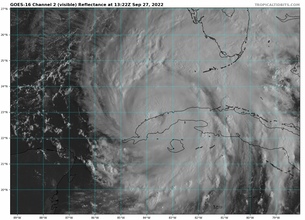 Hurricane Ian visible satellite Tuesday 11 AM