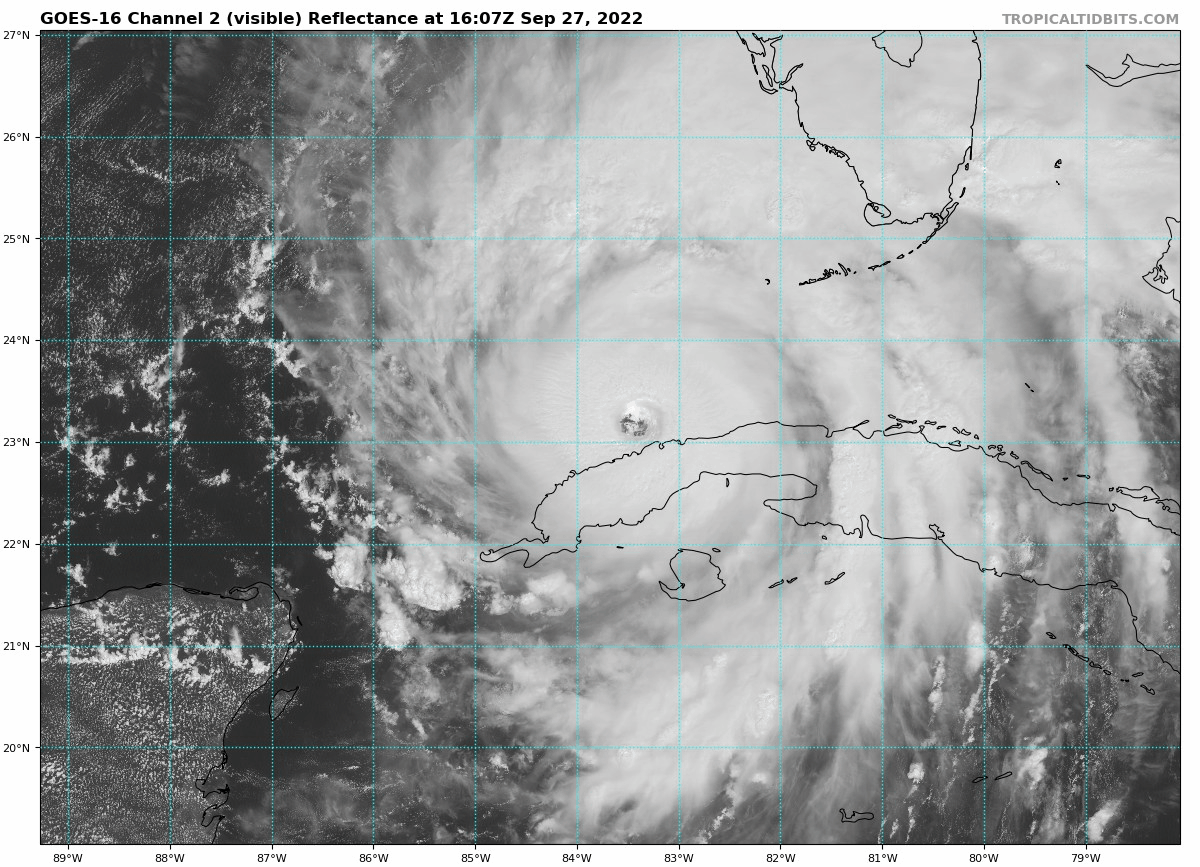 Hurricane Ian Visible Satellite Loop 2 PM