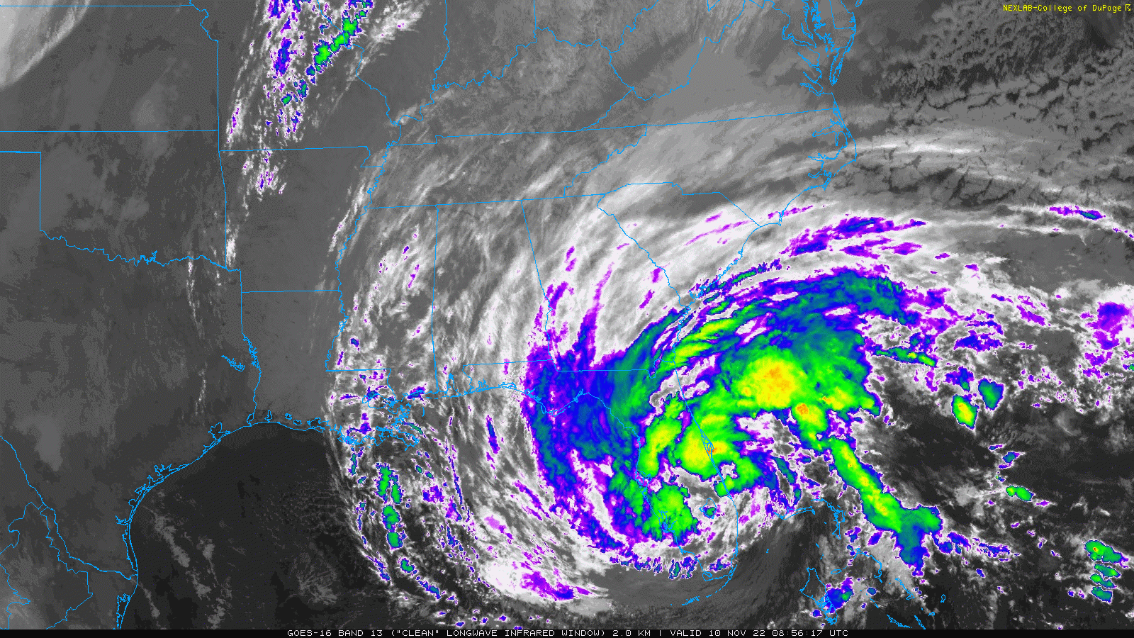 Hurricane Tropical Storm Nicole satellite Florida