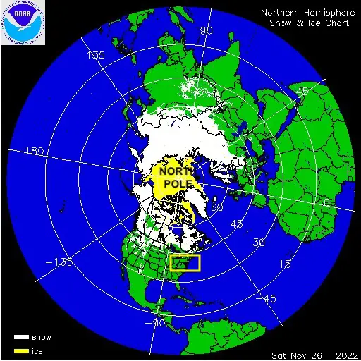 snow northern hemisphere NOAA November 26