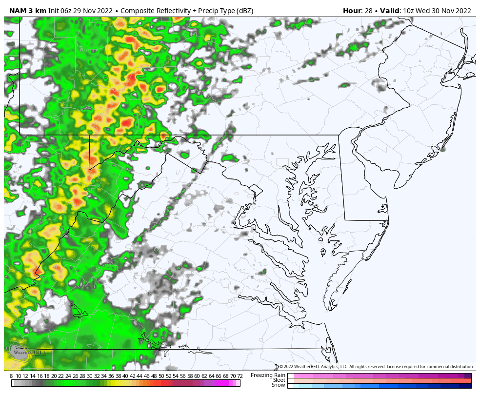 November 29 storm radar Wednesday 