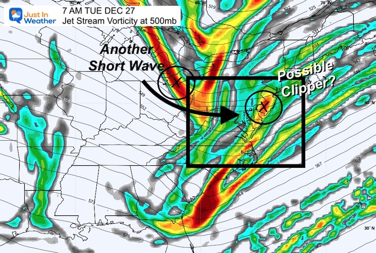 December 23 jet stream forecast clipper Tuesday