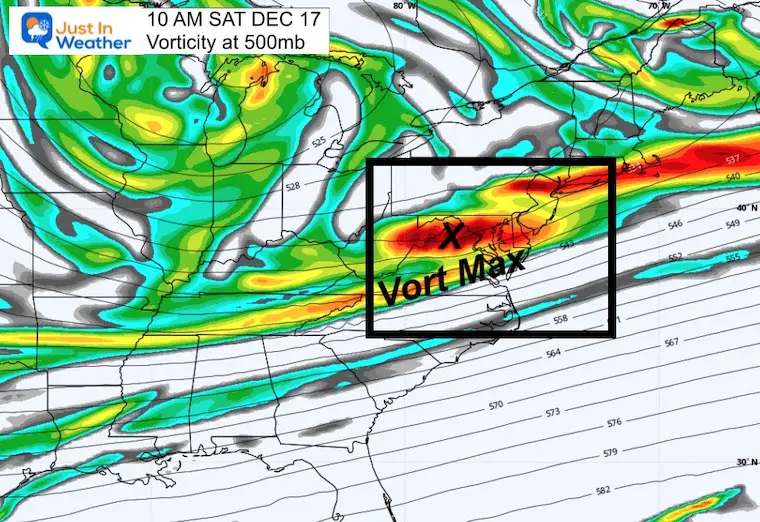 December 13 jet stream vort max snow showers