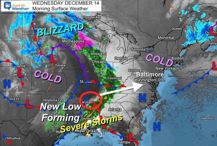 December 14 weather storm Wednesday morning