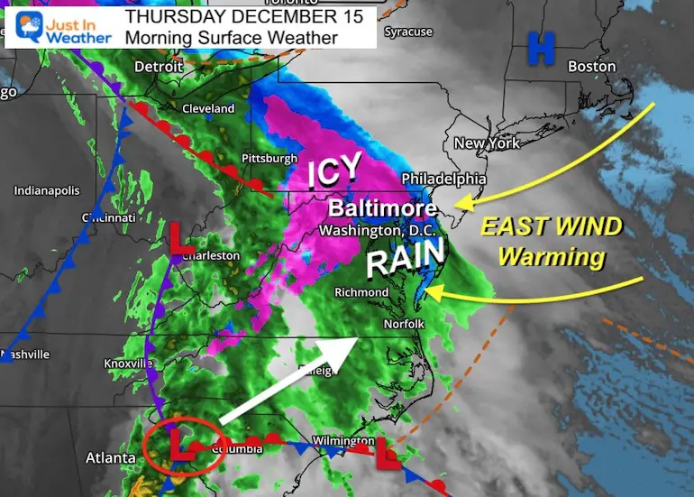 December 15 ice storm weather Thursday morning