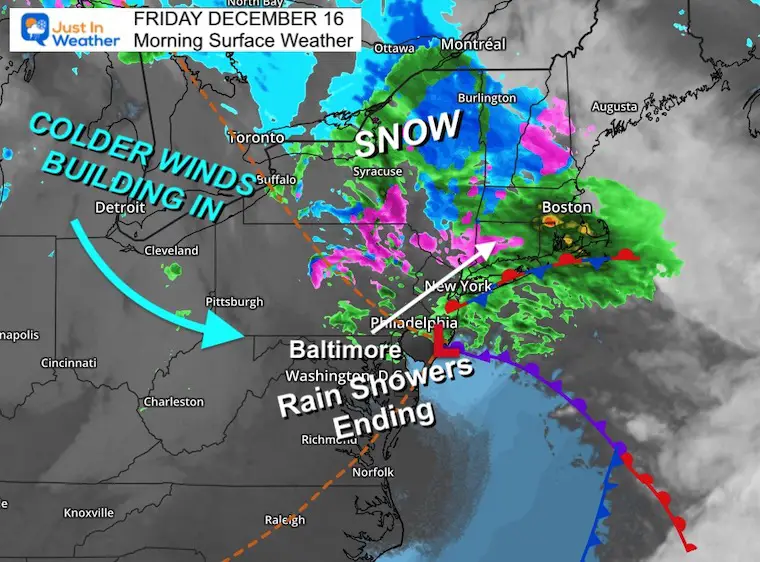 December 16 weather Friday morning