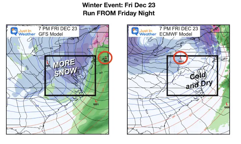 December 17 Pre Christmas winter storm models Friday