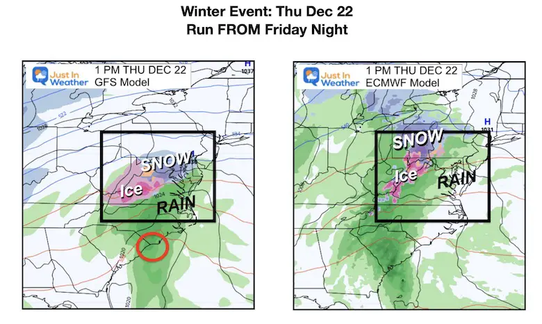 December 17 Pre Christmas winter storm models Thursday