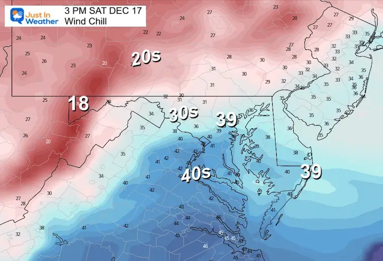 December 17 weather temperatures Saturday Wind Chill