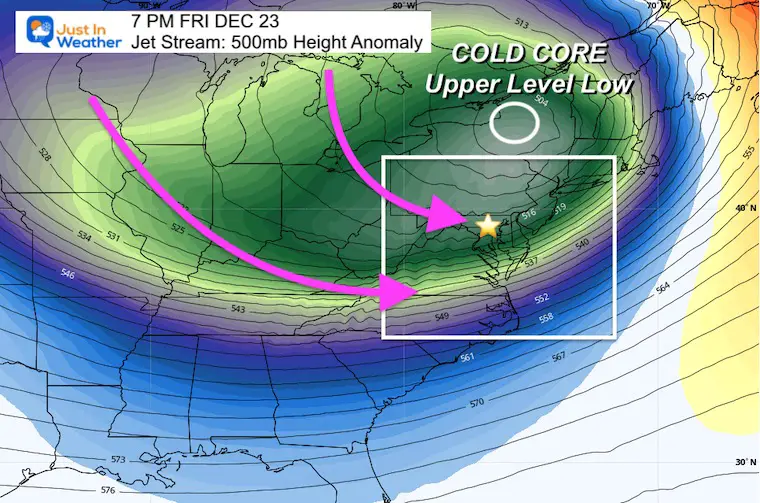 December 20 bomb cyclone jet stream Chistmas Eve