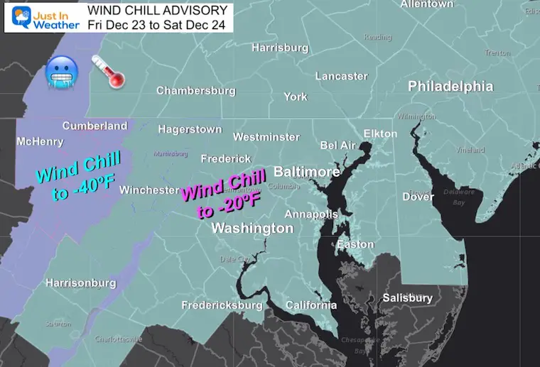 December 23 Wind Chill Advisory and Warning