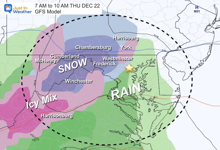 December 21 storm radar snow ice Thursday morning