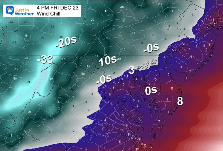 December 23 storm wind chill Friday 4 PM