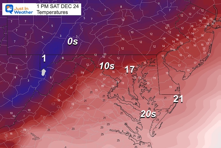 Christmas Eve Temperatures afternoon Ravens Game