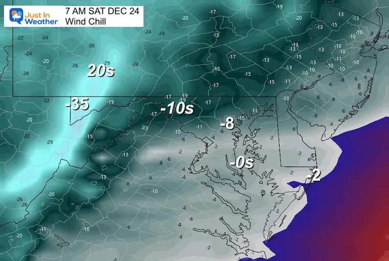 Christmas Eve morning wind chill 
