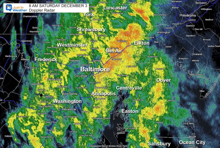 December 3 weather radar rain Saturday morning