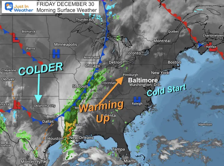 December 30 weather Friday morning