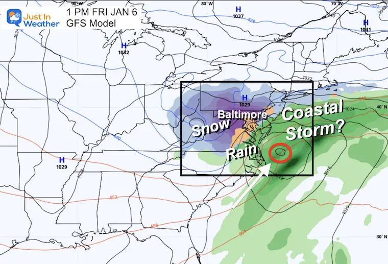 December 30 weather Friday January 6 winter snow storm GFS