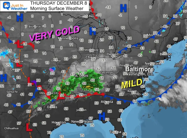 December 8 weather Thursday morning