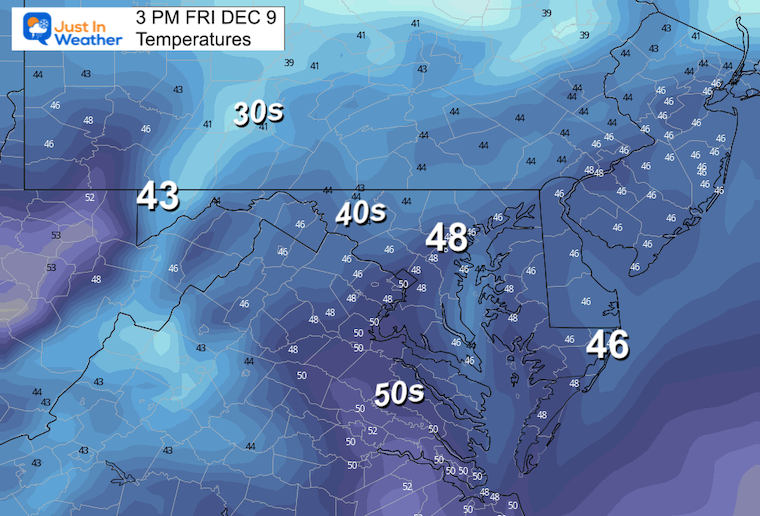 December 9 weather Friday afternoon