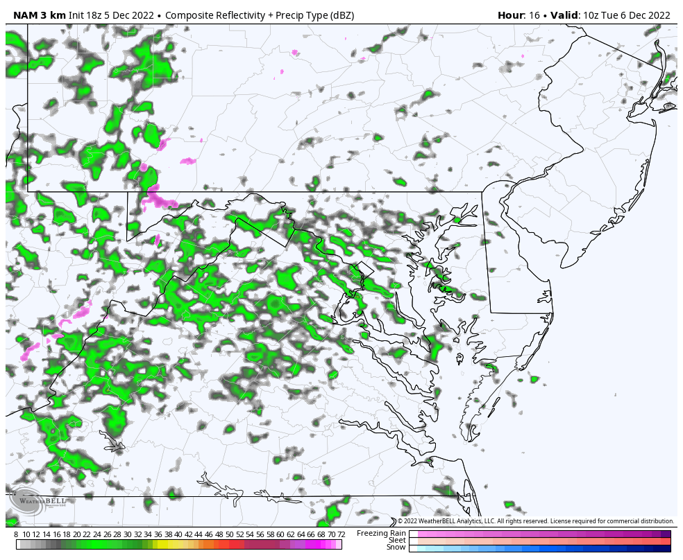 December 6 weather rain radar Tuesday