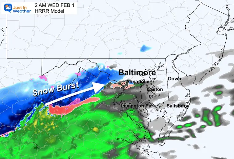February 1 weather snow radar 2 AM