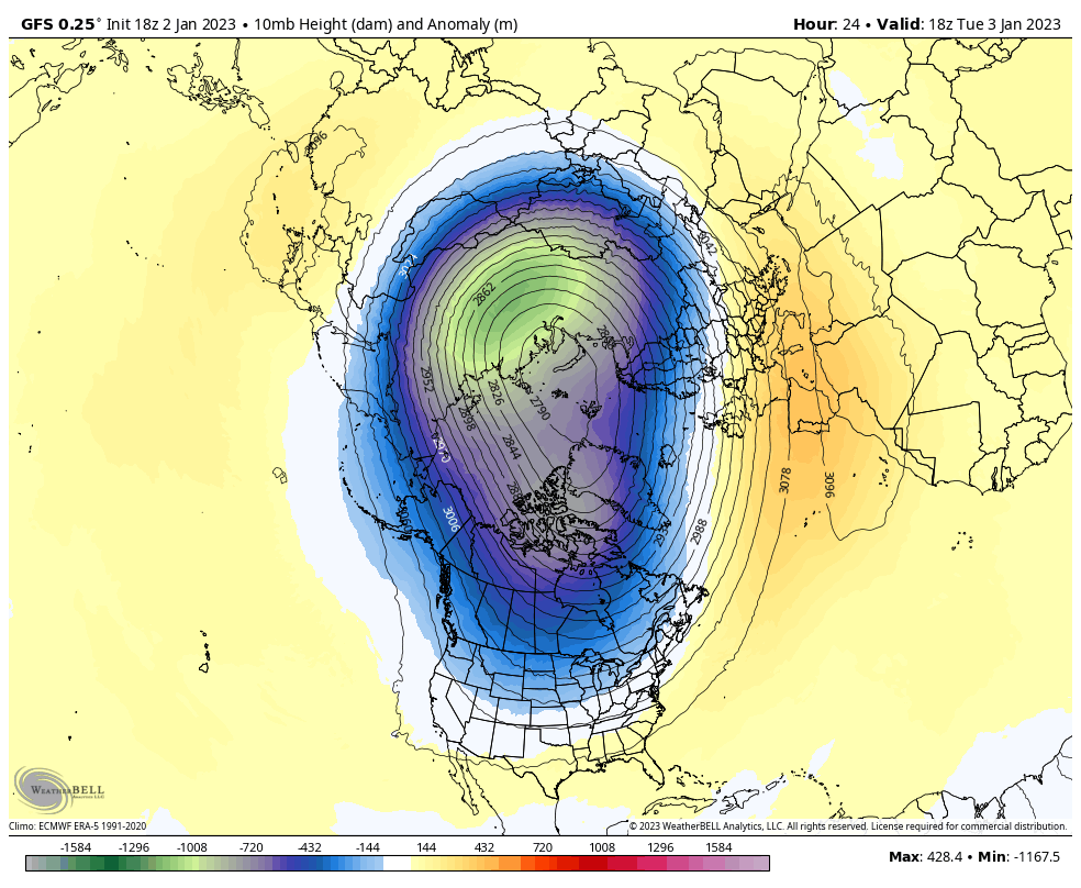 January 2 weather polar vortex disturbance