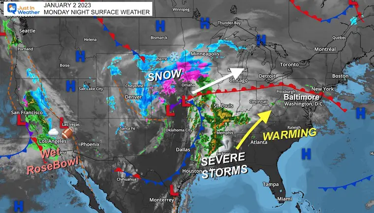 January 2 weather rain RoesBowl sever storm