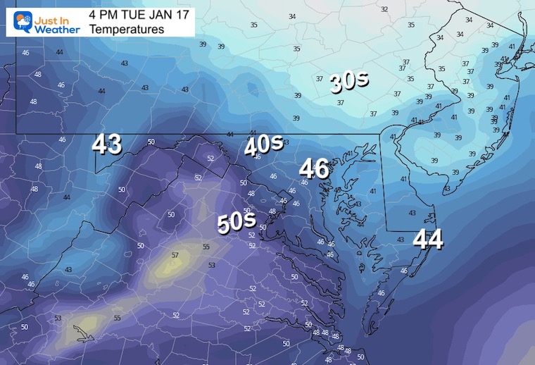 January 6 weather Tuesday afternoon