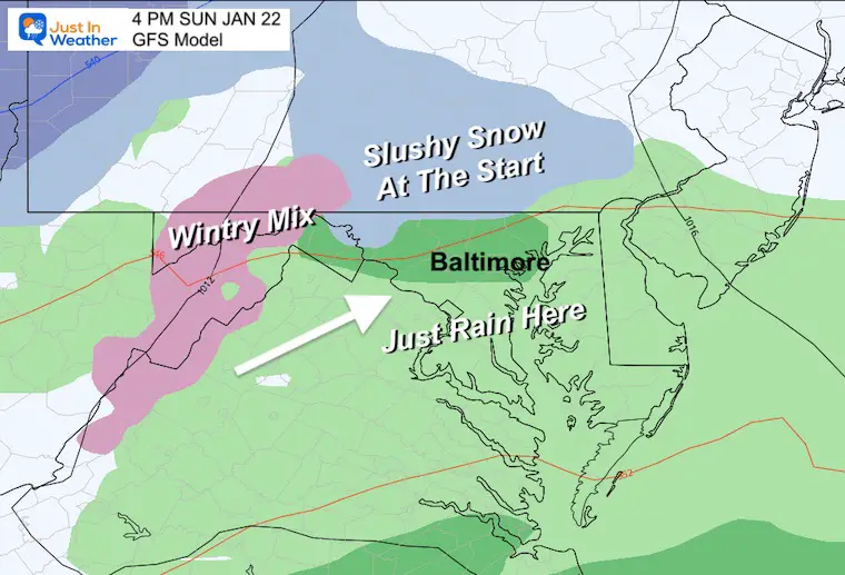 January 22 weather storm snow Sunday GFS