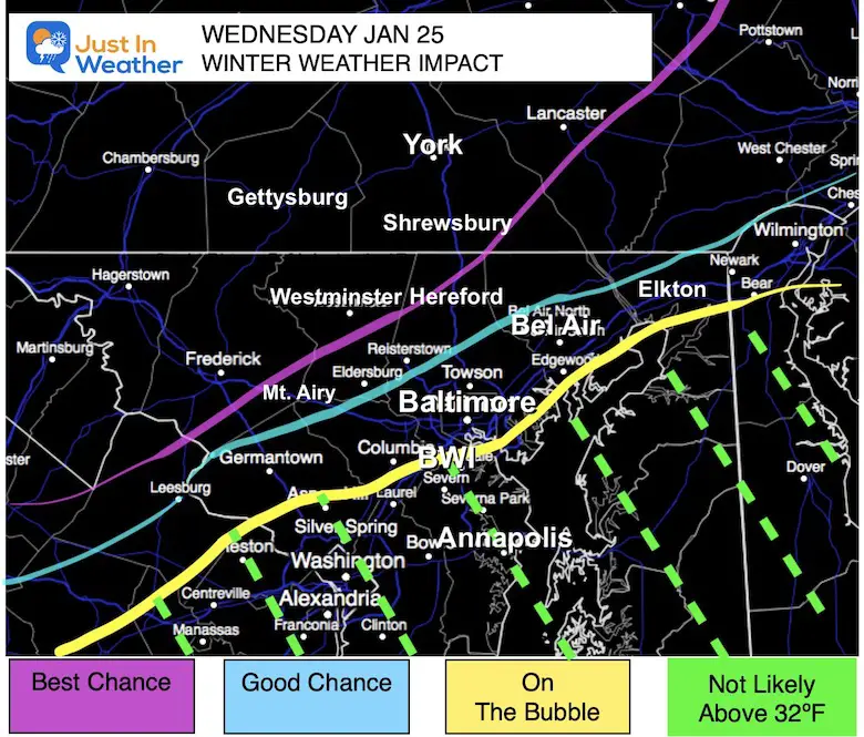 January 23 weather snow impact chances