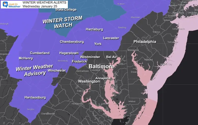 Winter Weather Advisory Wednesday January 25