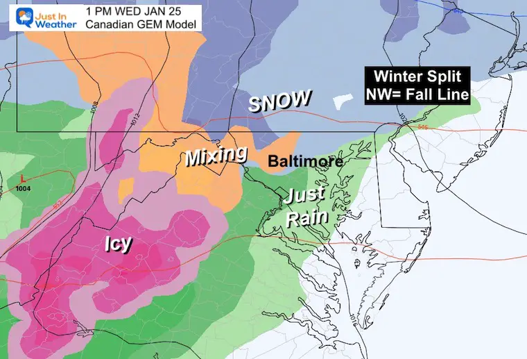 January 24 weather winter storm snow Canadian